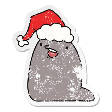 Noel sıkıntılı etiket karikatür kawaii slug