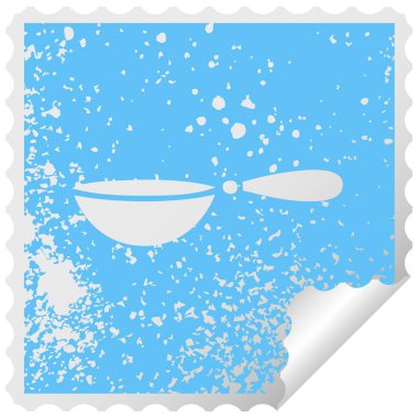 sıkıntılı Meydanı kaşık ölçüm etiket simge soyma