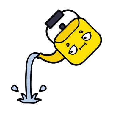 sevimli çizgi dökerek su ısıtıcısı