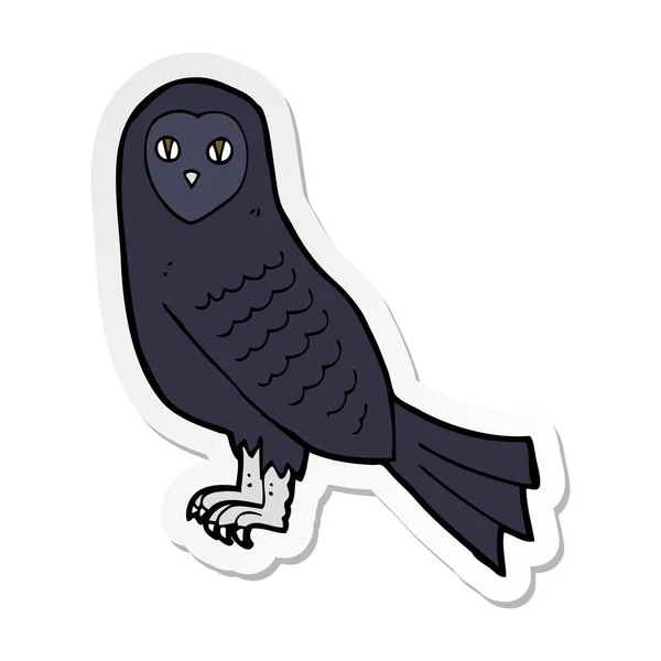 Sticker Van Een Cartoon Uil — Stockvector