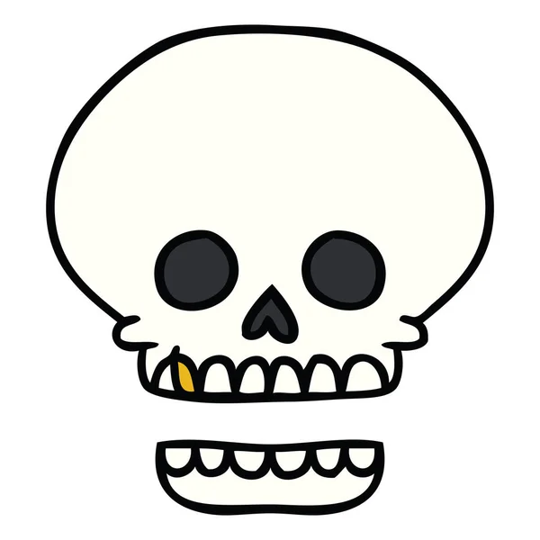 Cartoon doodle of a skull head — Stock Vector