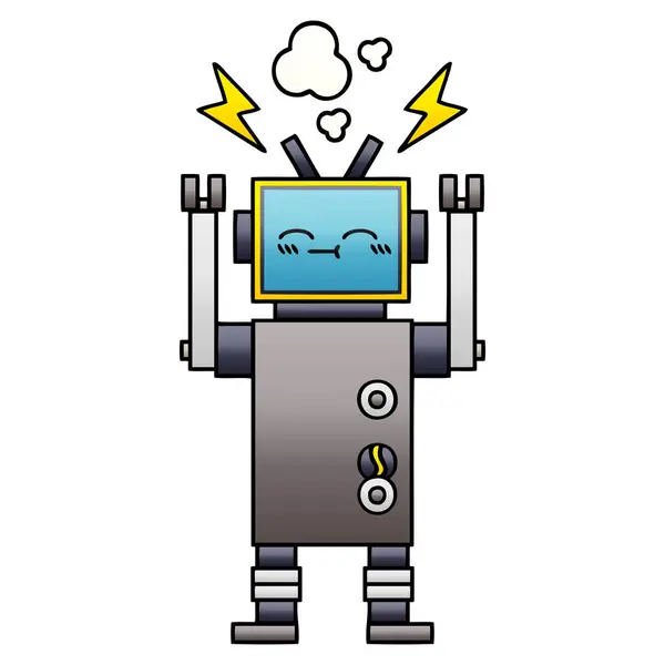 Ρομπότ διαβάθμισης σκιασμένο κινουμένων σχεδίων — Διανυσματικό Αρχείο