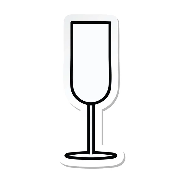 Наклейка Милого Мультяшного Шампанського Флейти — стоковий вектор