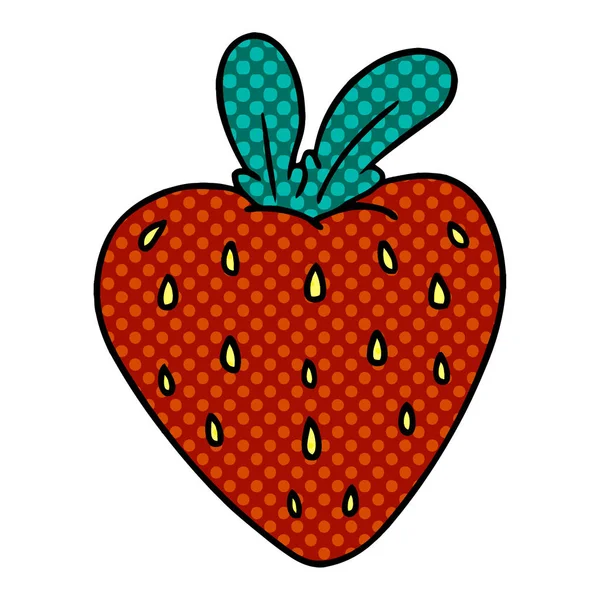 Cartoon doodle of a fresh strawberry — Stock Vector