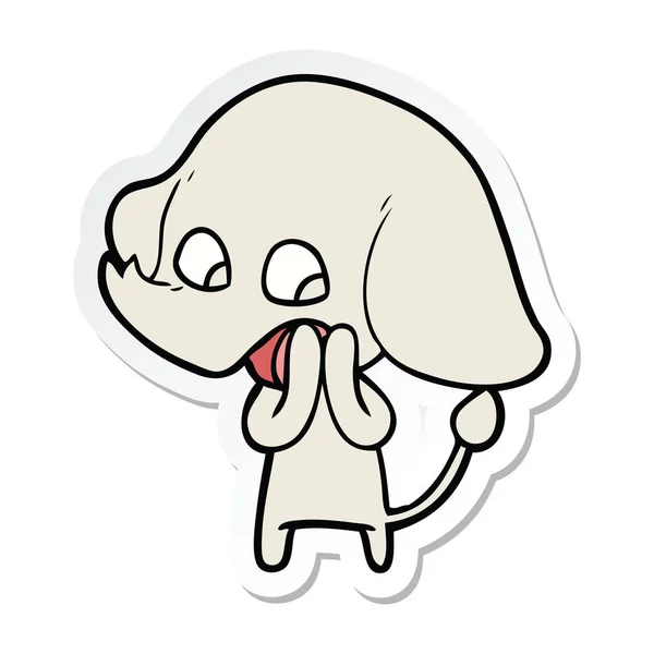 Sticker Van Een Leuke Cartoon Olifant — Stockvector