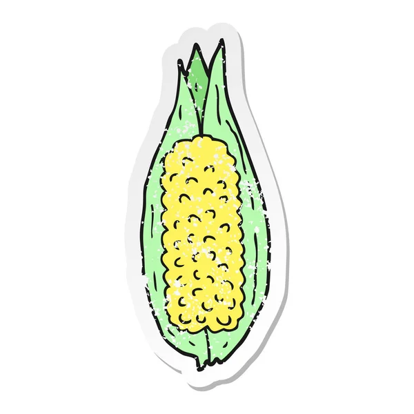 Zoufalý nálepka kreslený kukuřice — Stockový vektor