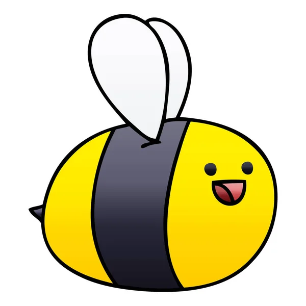 Gradient Shaded Quirky Cartoon Bumblebee — Stock Vector