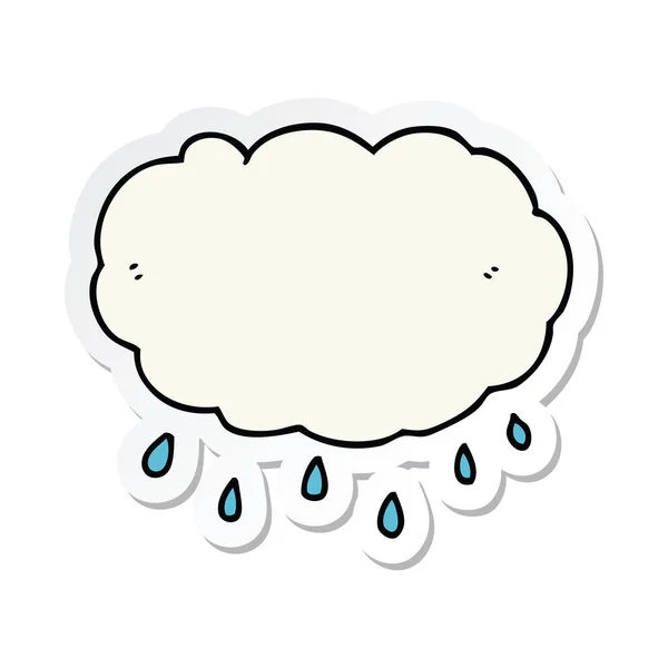 Sticker of a cartoon rain cloud — Stock Vector