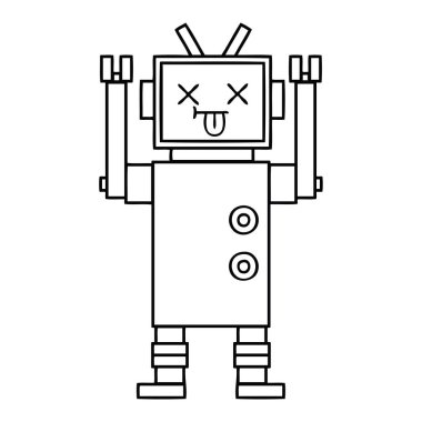 bir robot çizim karikatür