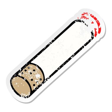 sevimli çizgi sigara sıkıntılı etiket 