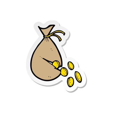 etiket bir çizgi film para çanta