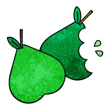 Retro grunge doku karikatür bir armut