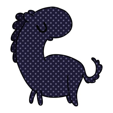çizgi film illüstrasyon kawaii şirin bir at
