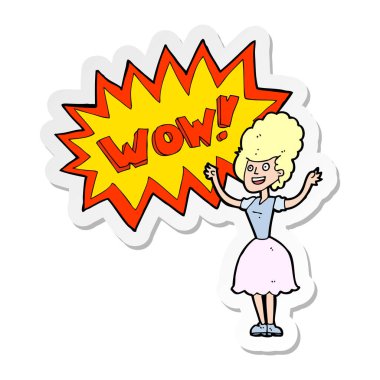 bir çizgi film Wow etiket