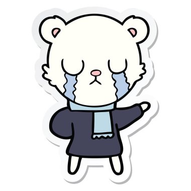 ağlayan bir kutup ayısı çizgi film etiketi