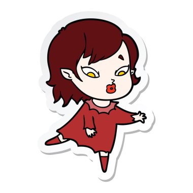 sevimli çizgi vampir kız etiketi