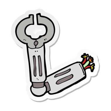 bir çizgi film robot kol etiket