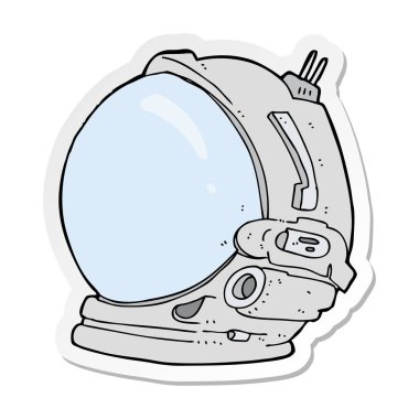 çizgi film astronot kask etiket