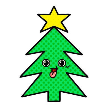 çizgi roman tarzı karikatür bir Noel ağacı