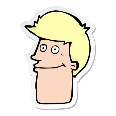 etiket adam gülümseyen bir karikatür