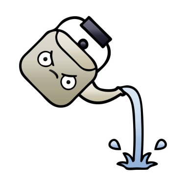 bir dökme Kettle degrade gölgeli çizgi film