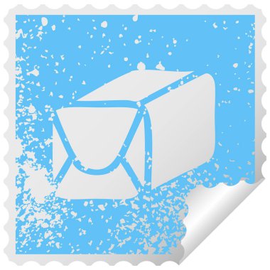 sıkıntılı kare kağıt parsel sembolü etiket soyma