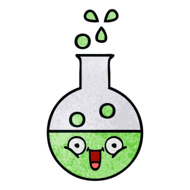 Retro grunge doku karikatür tüp bebek