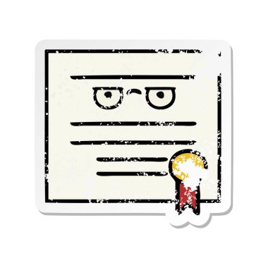 sevimli çizgi mezuniyet diploma sıkıntılı etiket