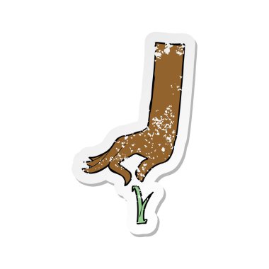 Retro etiket bir karikatür el malzeme çekme bıçak ciğeri sıkıntılı