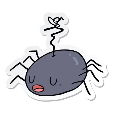 etiket bir karikatür örümcek