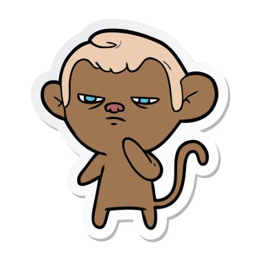 etiket bir karikatür maymun