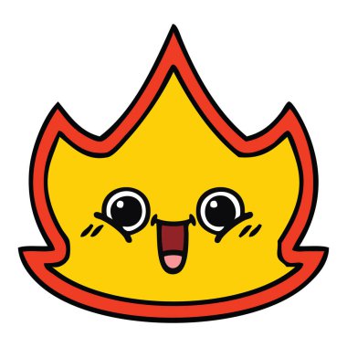 sevimli çizgi bir ateş