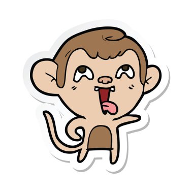 etiket bir deli karikatür maymun