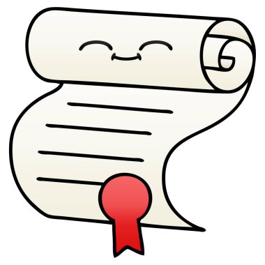 Degrade gölgeli karikatür sözleşme