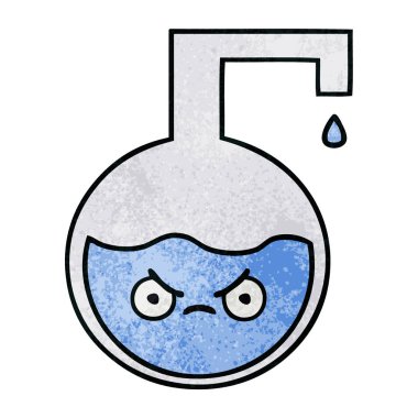 Retro grunge doku karikatür bir bilimsel deney 