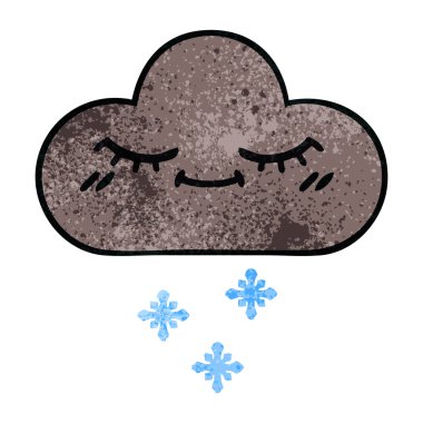 Retro grunge doku karikatür fırtına kar bulutu