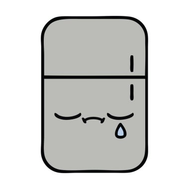 bir buzdolabı dondurucu sevimli çizgi