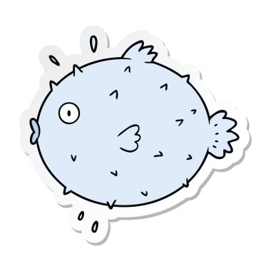 çizgi film kirpi balığı etiket