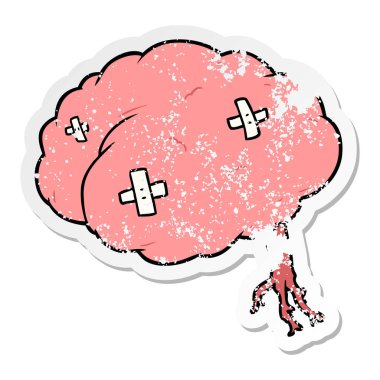 bir karikatür sıkıntılı etiket beyin yaralı