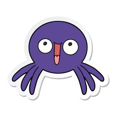 etiket bir mutlu karikatür örümcek