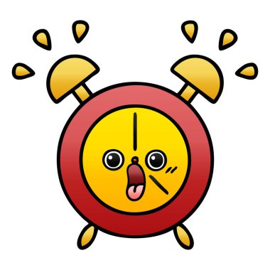 bir çalar saat degrade gölgeli karikatür