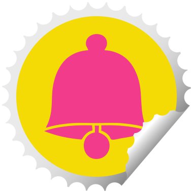 dairesel peeling etiket karikatür pirinç çan