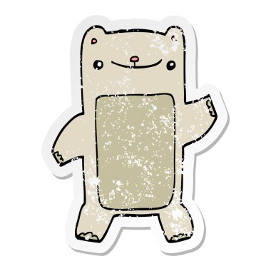 bir çizgi film oyuncak ayı sıkıntılı etiket