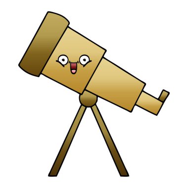 bir teleskop degrade gölgeli karikatür