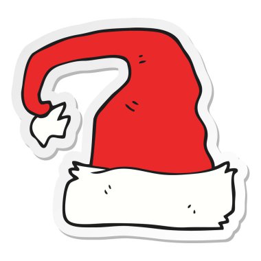 etiket bir karikatür Noel şapka
