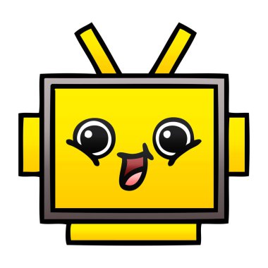 Degrade gölgeli karikatür robot baş