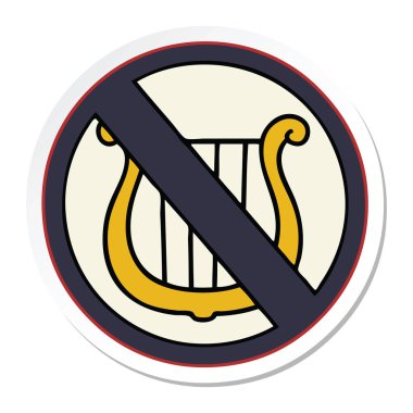 sevimli çizgi etiket yok harps işareti izin.