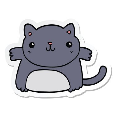 etiket bir karikatür kedi