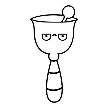 okul zili çizim karikatür