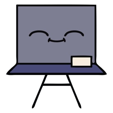 bir kara tahta sevimli çizgi